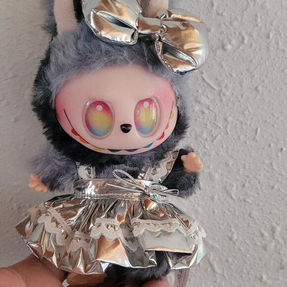 Labubu Silver metallic dress and bow outfit 2 pc no doll - Picture 5 of 10